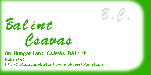 balint csavas business card