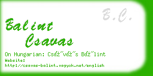 balint csavas business card